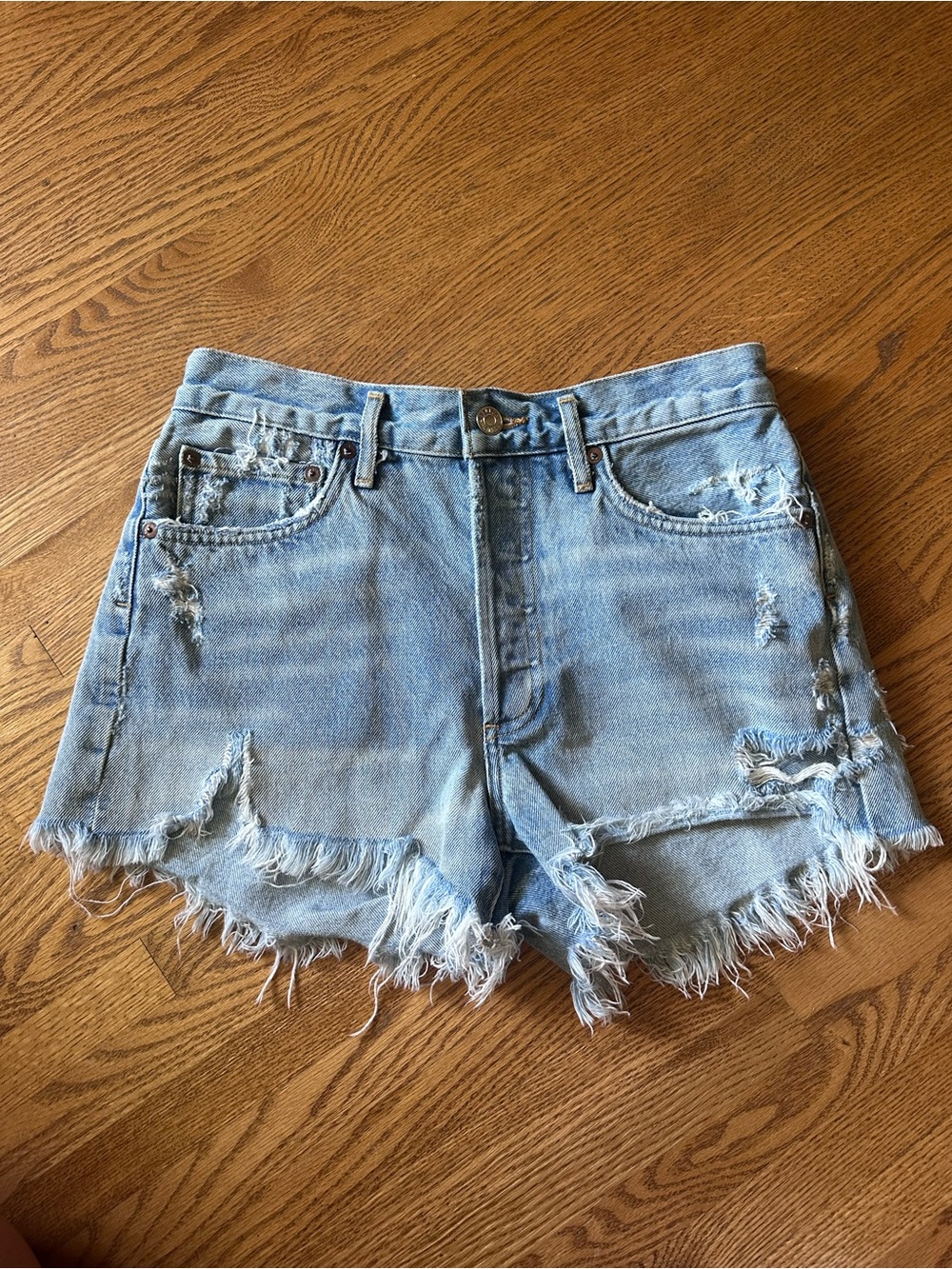 Agolde Parker Distressed Denim Jean Shorts